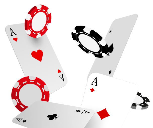 Floating cards and chips